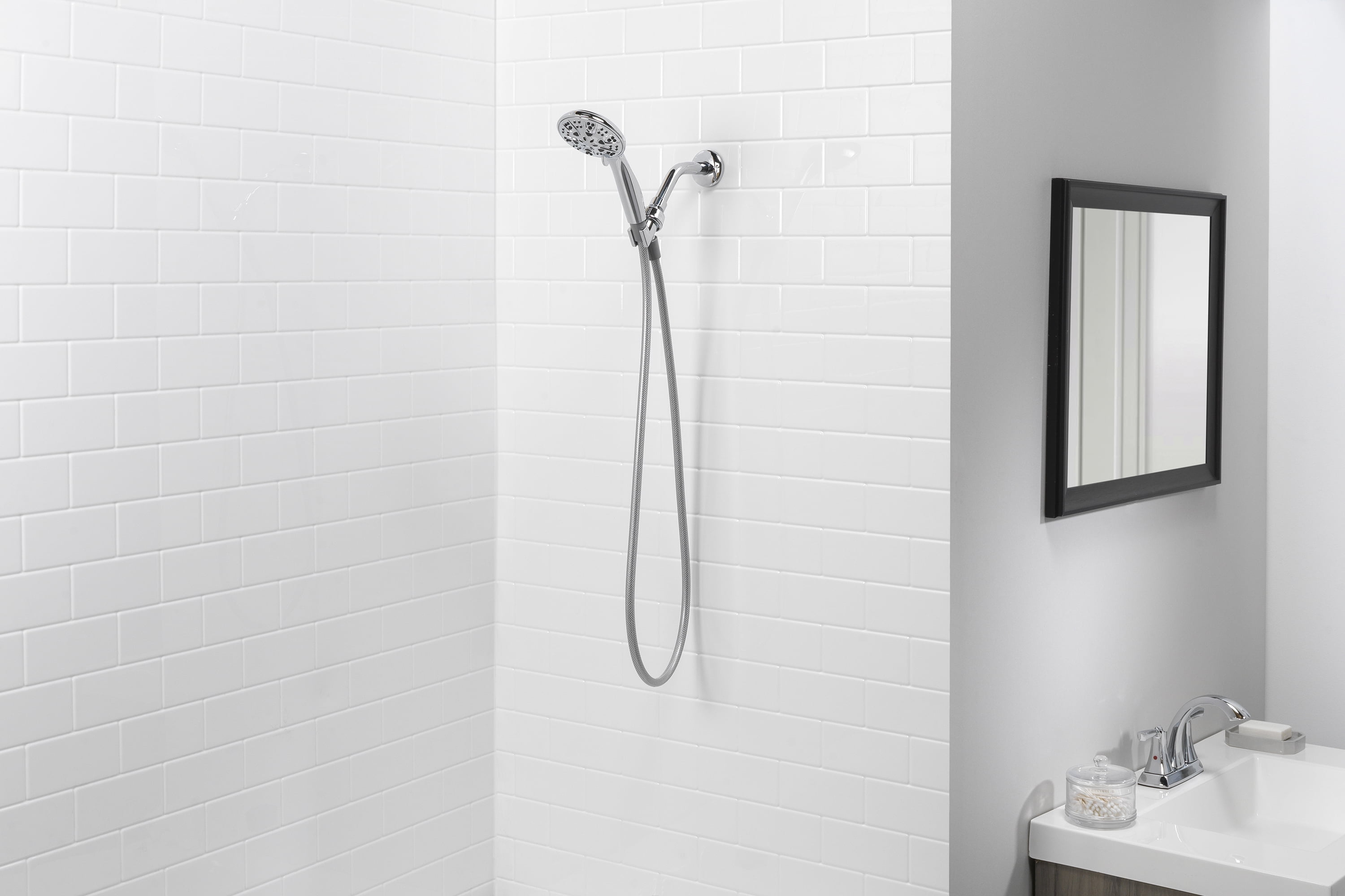 Mainstays 5 Setting Handheld Showerhead 1.8 GPM, Chrome Finish,