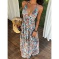 thumbnail image 6 of Multicolor Bohemian Paisley Print Halter Neck Maxi Dress With Ruffle Hem And Layered Skirt, 6 of 8