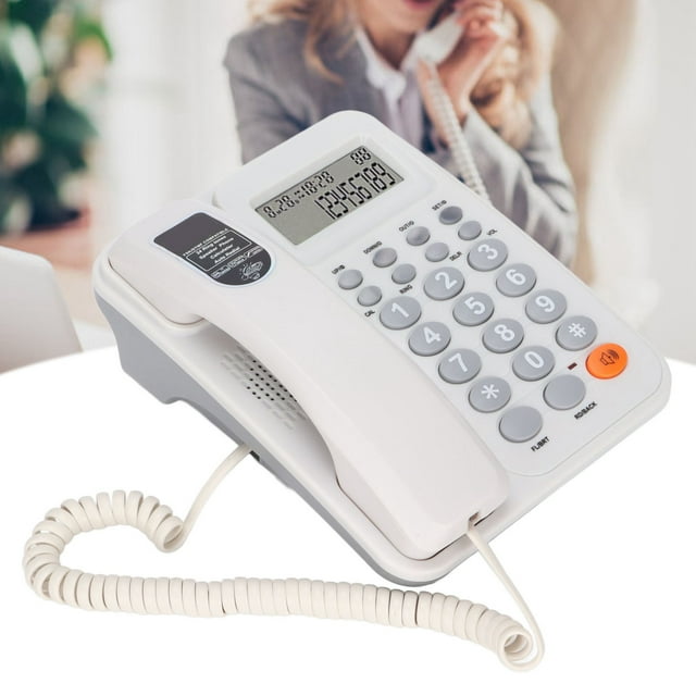 Teléfono Con Cable de Escrito Con Volumen Ajustable E Identificidad de Llamadas, Fijo Fijo Parcialmento Prácico para Oficina, Hotel, Hogar-24 Tonos de Llamada, Diseño de