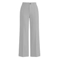 thumbnail image 5 of Htigea Women's Dress Pants Button High Waisted Work Trousers Solid Color Straight Leg Business Pant with Pockets Gray XXL, 5 of 7