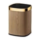 thumbnail image 1 of Basura de basura Wasting Basket Modern, cuero PU, lavabo de recipientes de basura para el hogar, la oficina, la lavandería, el dormitorio 12L Square Gold, 1 of 8