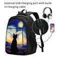 thumbnail image 2 of Disketp Cat Under Starry Skies Mochila de Viaje Estampada para Laptop con Puerto de Carga USB, Mochila Impermeable para Computadora – Regalo para Hombres y Mujeres, 2 of 7