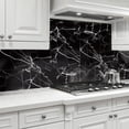 thumbnail image 5 of DEWOO 10pcs Peel and Stick Backsplash Wall Tile, Waterproof Peel and Stick Marble Wall Tiles, Self-Adhesive Panels for Bathroom, Kitchen, and Living Room (Black Marble,12"×12"), 5 of 11