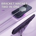thumbnail image 3 of Compatible with iPhone 14 Pro Max Frosted Case with Ring Stand 180° Rotatable Magnetic Kickstand Invisible Holder Translucent Fashion Luxury Protection Shockproof Case for Women Girls Man, 3 of 7