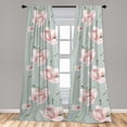 thumbnail image 2 of Pastel Floral Window Curtains, Peony Blooms with Leaves in Soft Colors Vintage Romantic Flowers, Lightweight Decor 2-Panel Set with Rod Pocket, Pair of - 28"x95", Pale Sage Green Rose, by Ambesonne, 2 of 3
