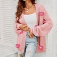 thumbnail image 4 of WXLWZYWL Womens Open Front Cardigan Sweaters Floral Cropped Cardigan Knit 2024 Fall Trendy Sweaters, 4 of 6