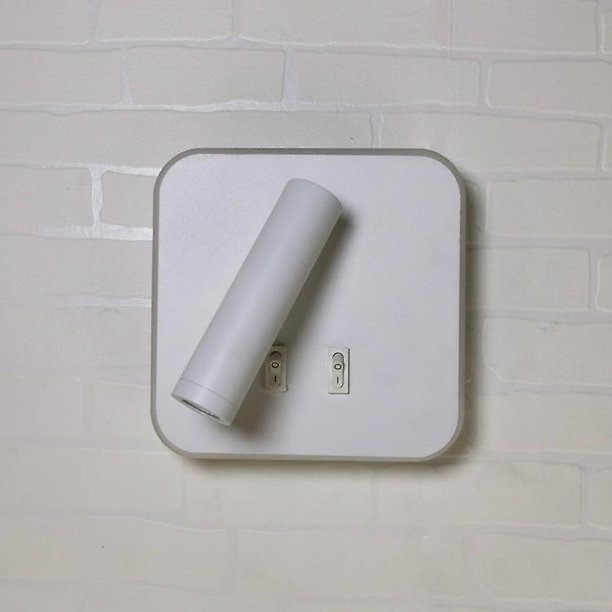 Lámpara de pared LED, lámpara de pared para lectura junto a la cama, luces de lectura de pared LED de 11 W, foco ajustable (luz blanca de 6000 K, cuadrada), pasillo de escalera de sala de estar