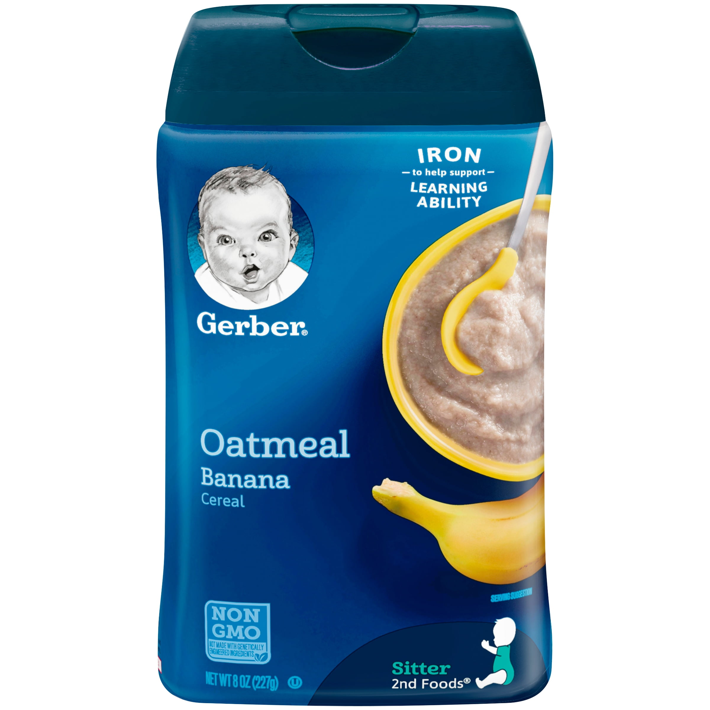 GERBER Oatmeal and Banana Baby Cereal 8 oz - Walmart.com