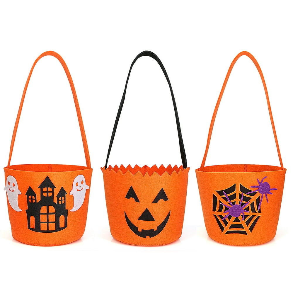 Halloween Candy Felt Basket / Bucket / Bag For Kids, Reusable and