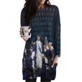 thumbnail image 2 of Musical Film Women's Long Sleeve Oversized Dressy T-Shirts Loose Casual Crewneck Tops Soft Blouse with Pockets M, 2 of 7