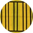 thumbnail image 1 of Ahgly Company Machine Washable Indoor Round Abstract Yellow Modern Area Rugs, 8' Round, 1 of 4