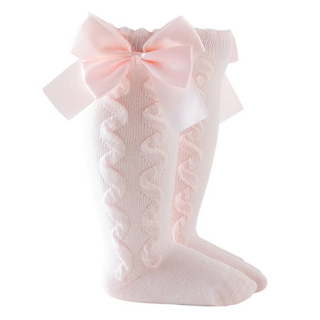 

LBS Toddler Baby Kids Girls Solid Knee-High Socks Stockings Mid-Calf Length Princess Sock