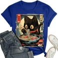 thumbnail image 4 of Womens Anime Cat Ramen Graphic T-Shirts Japanese Funny Graphic Short Sleeve Tees Kawaii Cat Anime Gifts Tops, 4 of 5