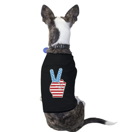 365 Printing American Flag Pets Shirt Black 4th Of July Small Dog Owners