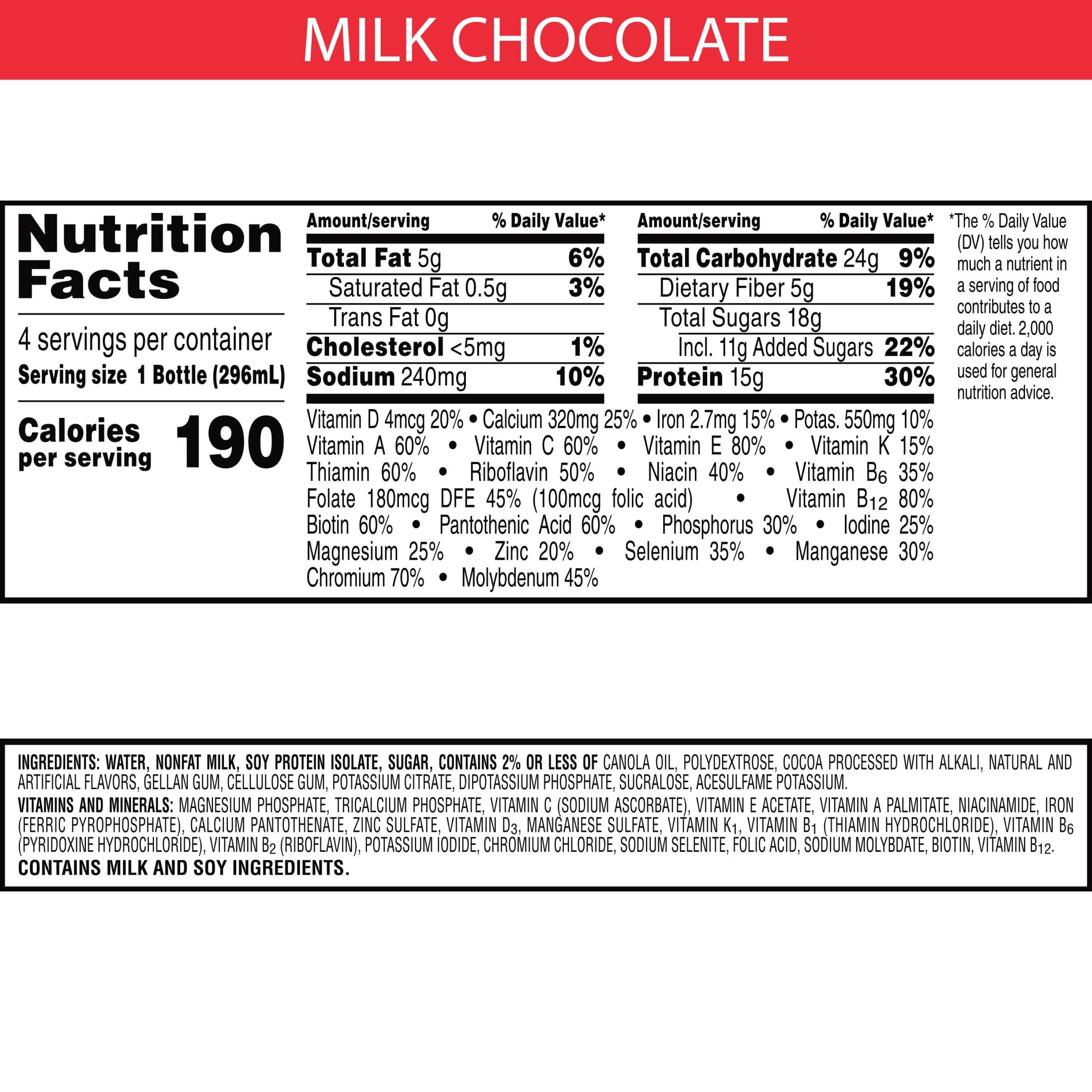 Kellogg's Special K Milk Chocolate Protein Shakes, Gluten Free, 40 oz, 4 Count