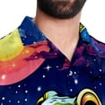 thumbnail image 5 of Starry Sky Frog Men's Hawaiian Shirt, Short Sleeve Printed Button Down Beach Casual Tops, Summer Spread Collar Men's Shirts, 5 of 6