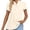 Beige, variant on Women's Fashion Solid Color Casual Tie Neck Ruffled Short Sleeve Waist Chiffon Blouse Short Women Athletic Top T Shirt Women Summer Womens Turtleneck Long Sleeve Tops Womens Long Sleeve