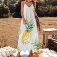 thumbnail image 2 of Lunarable Pineapple Design Sleeveless Dress Woman Fashion Long Dresses Women's Summer Suit Dress 2025, 2 of 7