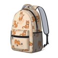 thumbnail image 2 of Orange Cat and Yarn Beige Pattern Backpack for School, Cute School Bag with Adjustable Shoulder Straps and Padded Back, 15.3"x11"x6.7", 2 of 5