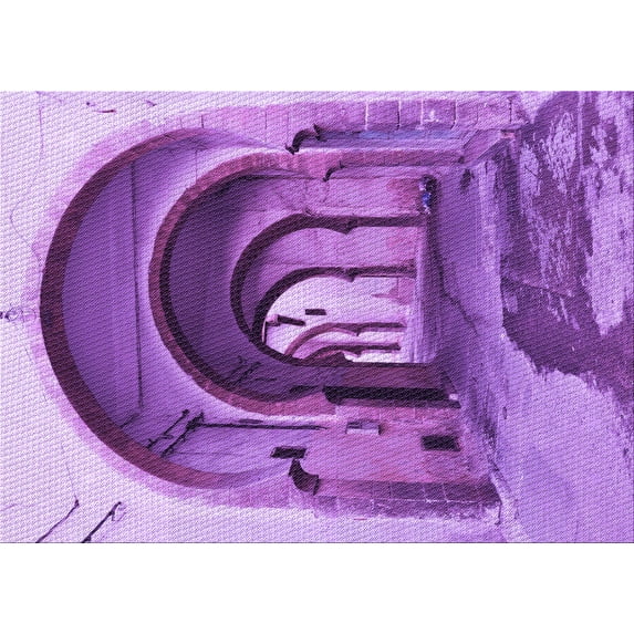 Ahgly Company Indoor Rectangle Patterned Violet Purple Area Rugs, 8' x 10'