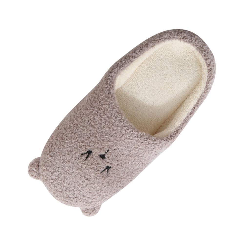 Women's Cute Cat Plush Slippers Indoor Winter Warm Soft Anti-Slip House Shoes - image 2 of 4