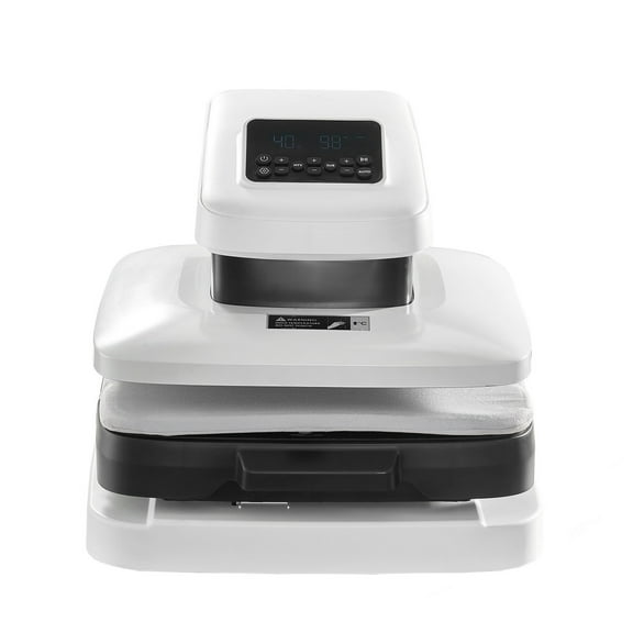 KFFKFF Automatic Heat Press Machine, 15 x 15 inch, T-Shirt Printing Device with Auto Release Function and Adjustable Pressure, Digital Control Panel, Fast Heating, Ideal for Sublimation, White