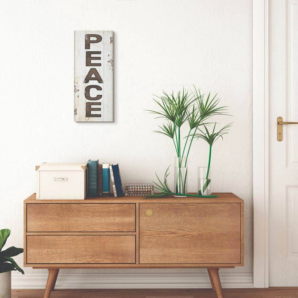 Stupell Industries Peace Holiday Christmas Wood Texture Word DesignCanvas Wall Art By Artist Jennifer Pugh