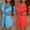 Blue, variant on 2PC Women Lightweight Bathrobes V Neck Comfy Solid Color Loungewear Long Sleeve Housecoat Short Nightwear New Women Pajamas Style B-2 Black One Size