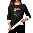 thumbnail image 2 of Aimik Women's Winter Fleece Lined Sweatshirt Fashion Printed Sweatshirt Warm Sherpa Lined Long Sleeve Crew Neck Pullover Sweatshirt, 2 of 3