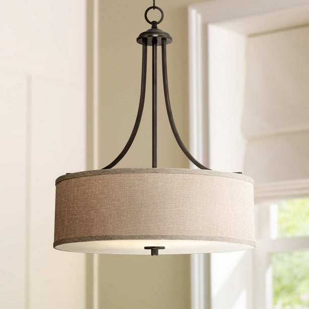 Franklin Iron Works Oil Rubbed Bronze, Drum Light Fixtures For Dining Room