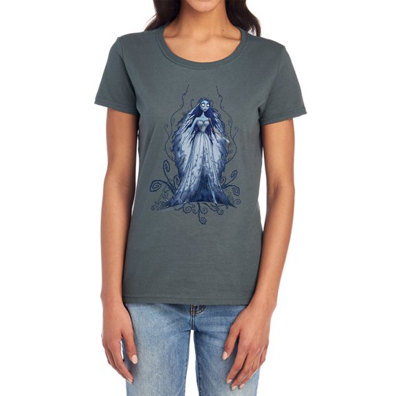 Corpse Bride Vines Women's T Shirt, Charcoal, Medium