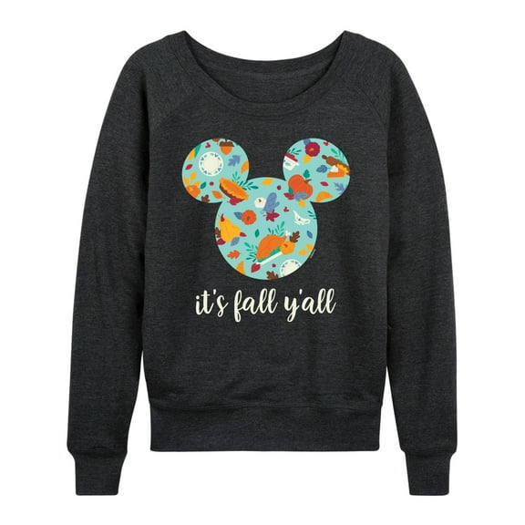 Mickey & Friends - Its Fall Yall - Women's Lightweight French Terry Long Sleeve Shirt