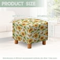 thumbnail image 5 of TSOVTHRID Sunflower Butterfly Letter Print Ottoman Cover Square Stretch Footrest Stool Cover Washable Footstool Ottoman Slipcover with Elastic Bottom for Home Decoration, 5 of 7