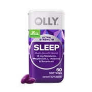 OLLY Ultra Strength Sleep Softgel Supplement, Sleep Support, Melatonin, Magnesium, L-Theanine, 60 Ct
