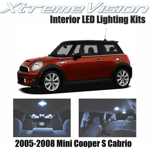 Xtremevision Interior LED for Mini Cooper S Cabrio 2005-2008 7 Pieces Cool White Interior LED Kit   Installation Tool