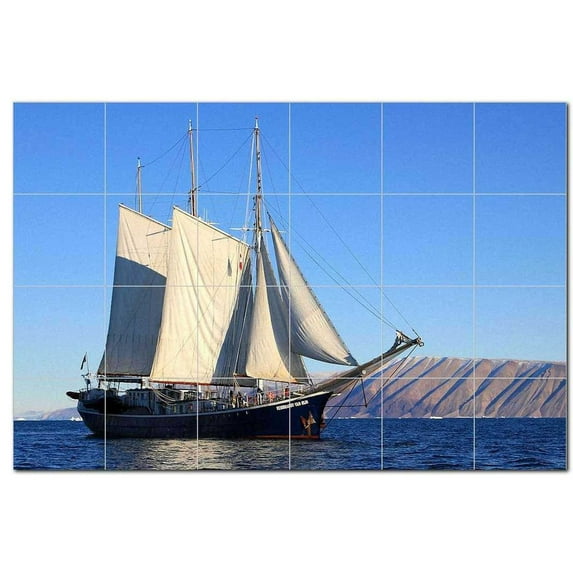 Boat Ship Ceramic Tile Mural Kitchen Backsplash Bathroom Shower, 400178-S64