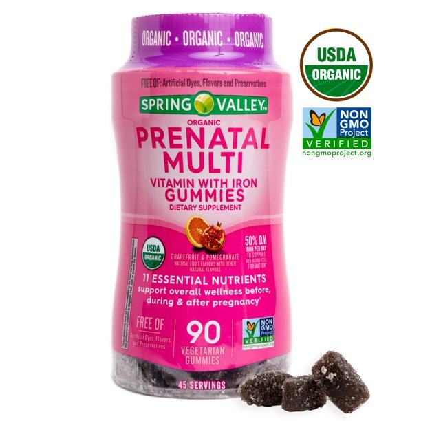 Spring Valley Sv Org Prenatal+iron Multi Veg Gumy 90