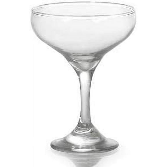 Madison - 7.4 Ounce Champagne Coupe Glasses, Thick and Durable Glass, Beautiful Old Style Sparkling Wine Saucers, Dishwasher Safe, Set of Six