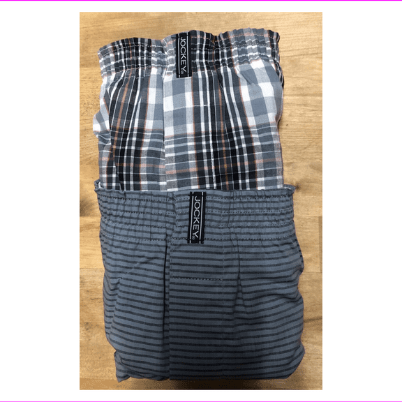 Jockey Men's Underwear Full Cut Woven Boxers 2-Pack , Gray , 2XL