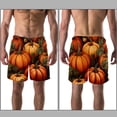 thumbnail image 3 of luoweisi Men's Beach Shorts Quick Dry Swim Trunks with Mesh Lining Thanksgiving Pumpkin M, 3 of 5