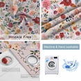 thumbnail image 4 of Pink Flowers Blackout Curtains for Bedroom/Living Room, Thermal Insulated Kitchen Curtains, Spring Farmhouse Floral Leaves Vintage Grommet Darkening Window Treatment Drapes 52"x72"x2, 4 of 8