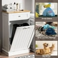 thumbnail image 3 of 13 Gallons Tilt Out Trash Cabinet Freestanding Kitchen Hidden Trash Bin Cabinet with Hideaway Drawer  Proof Trash Can Holder for Kitchen Living Room, White, 3 of 14