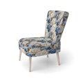 thumbnail image 3 of Designart "Roses Of Cobalt Blue Renaissance VI" Blue Rose Pattern Upholstered Accent Chair - Cottage Arm Chair For Living Room, 3 of 7