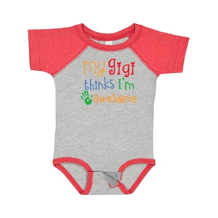 

Inktastic My Gigi Thinks Im Awesome Grandchild Boys or Girls Baby Bodysuit