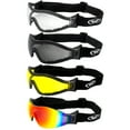 thumbnail image 1 of 4 Pairs of Global Vision Z-33 Padded Motorcycle Riding Skydiving Goggles Clear Smoke Yellow Red Mirror Lens, 1 of 6