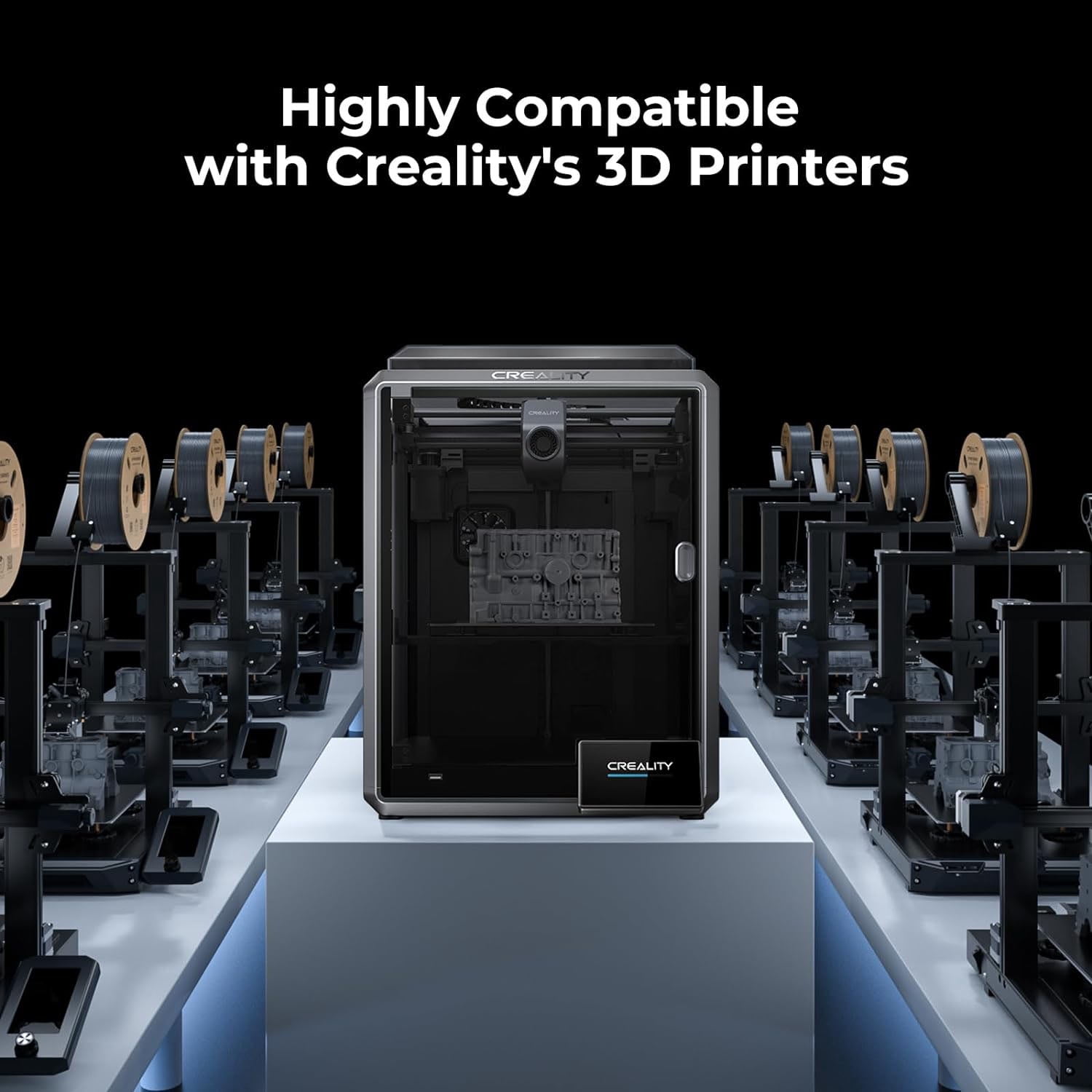 Creality Hyper 1.75mm ABS Filament for High Speed 3D Printer - 1kg/2.2lbs per Spool - Grey 1 Unit per pack
