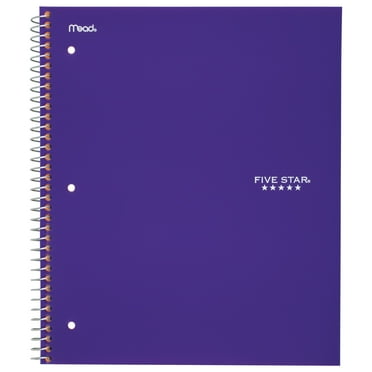 Five Star Wirebound Notebook, 1 Subject, Wide Ruled, 10 1/2" x 8", Assorted Colors (05057), 1 Count