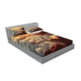 thumbnail image 2 of Ambesonne Scenery Fitted Sheet & Pillow Sham Set, Natural Beauty Sunset, Full, Orange White Brown, 2 of 2
