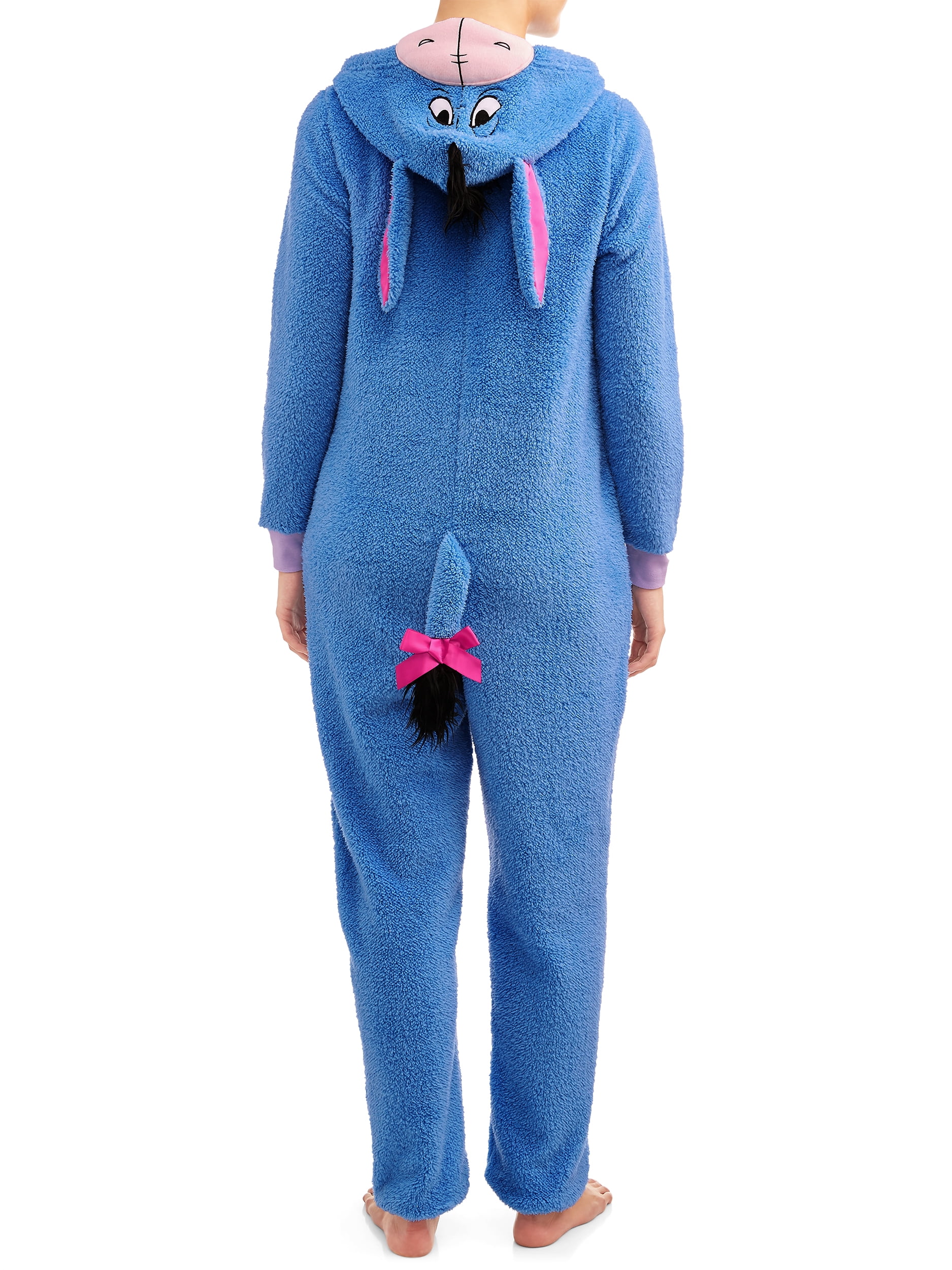 Lounge or take a nap in your Disney Adult Eeyore Onesie Pajama. Soft fleece  union suit has embroidered face and 3D details like ears, faux fur, and ...