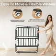 thumbnail image 4 of Naipo 38 inch Size Folding Bed with Mattress and Sturdy Metal Frame 75x38 in Portable Rollaway Bed 330lbs for Adult or Guest with Wheel & Storage Bag, 4 of 11